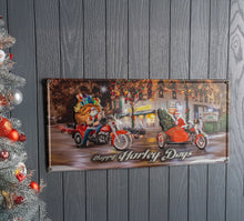 Biker Santa Metal Sign