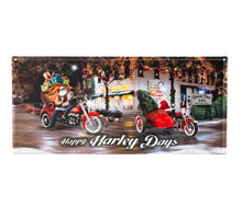 Biker Santa Metal Sign