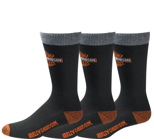 Men's 3 Pack Bar & Shield Riding Sock, ULTRA DRI, Mid Calf Socks