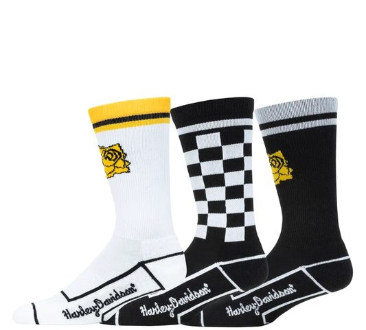 Women's 3 Pack Race & Rally. ULTRA DRI, Crew Socks