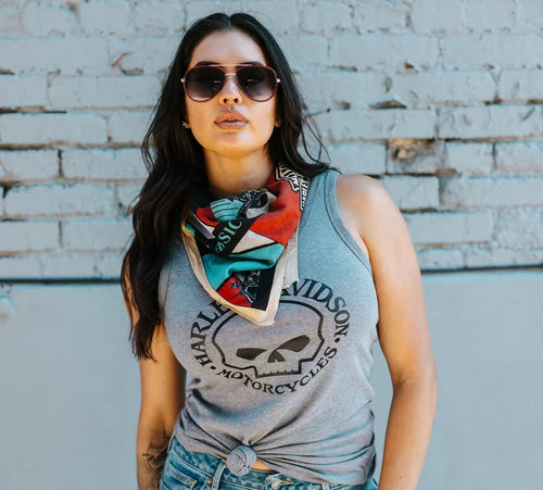 Women's Ultra Classic Skull Tank - Light Grey Heather