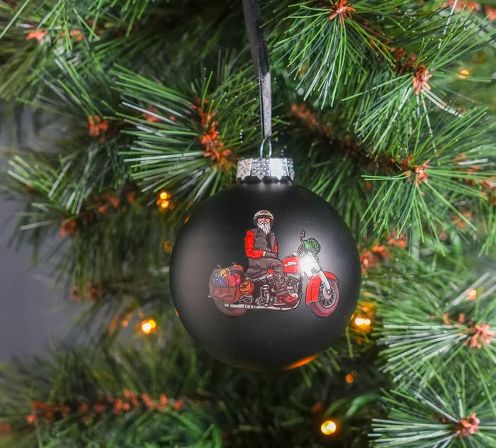 2024 Biker Santa Ball Ornament 99077-25VX or HDX-99311