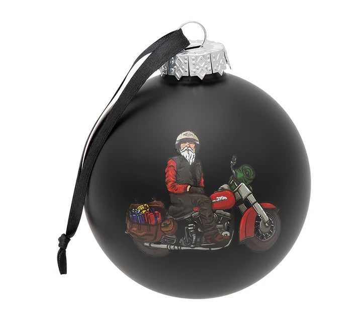 2024 Biker Santa Ball Ornament 99077-25VX or HDX-99311