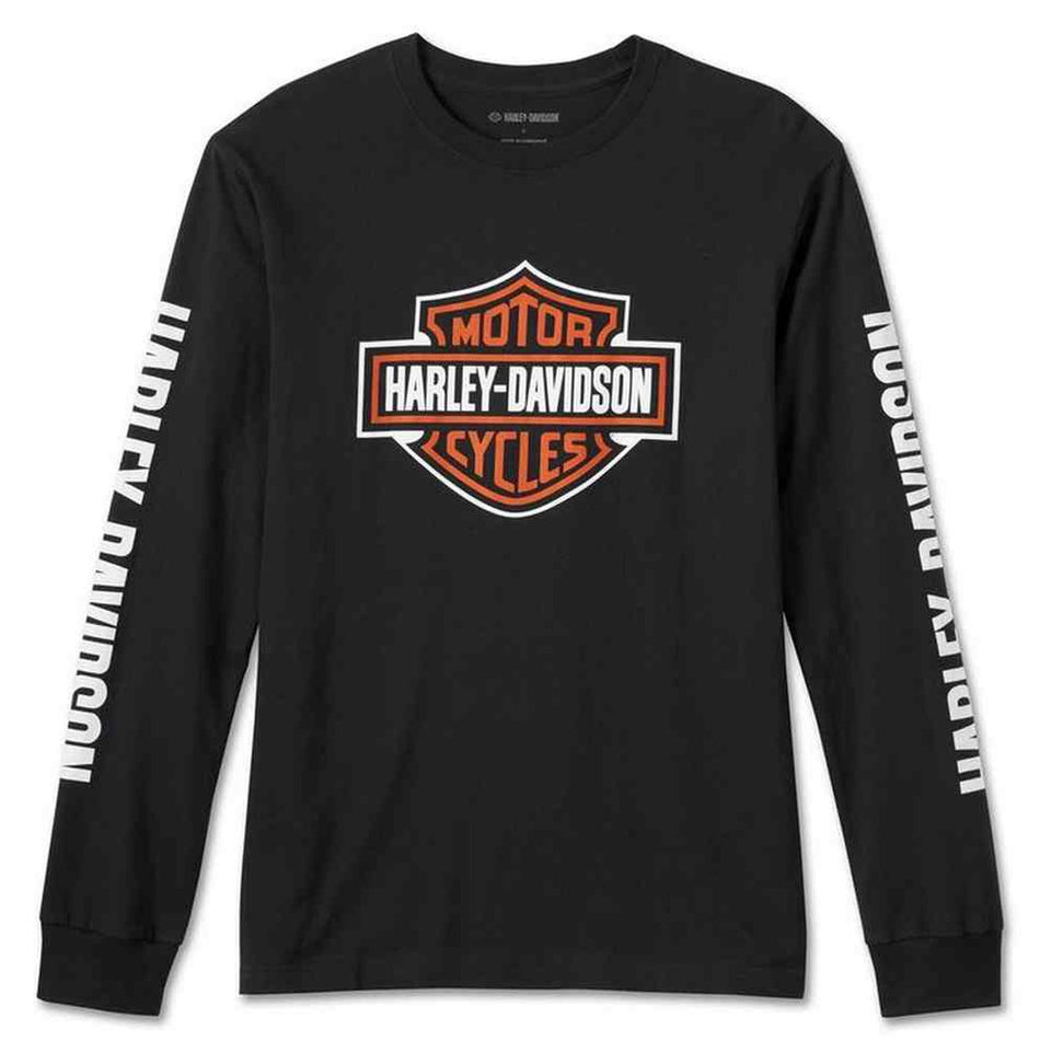 Harley-Davidson® Men's Bar & Shield Long Sleeve Shirt - Black 99081-24VM (only in 2X and 3X)