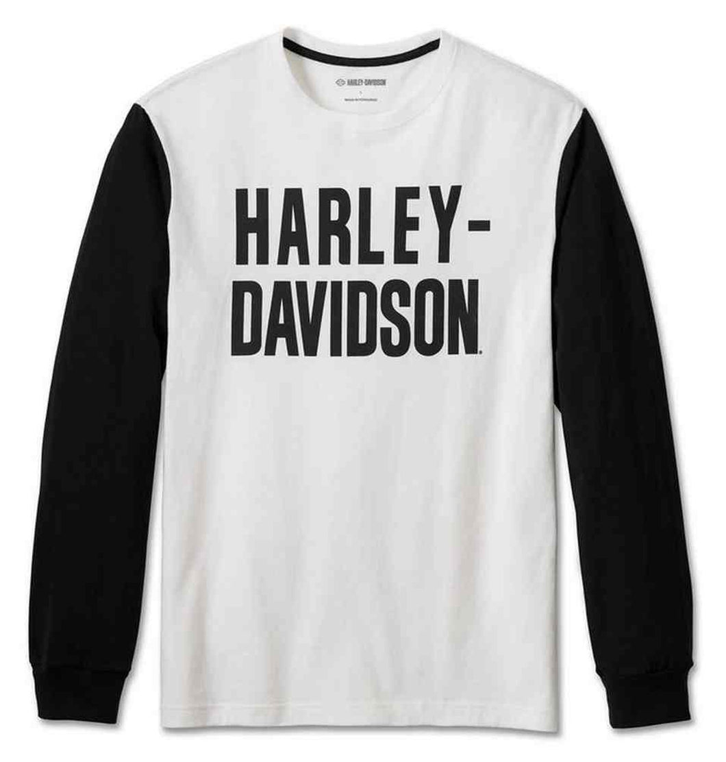 Harley-Davidson® Men's Foundation Long Sleeve Colorblocked Shirt White 99092-24VM