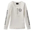 Snap Front Long Sleeve Henley - Cloud Dancer