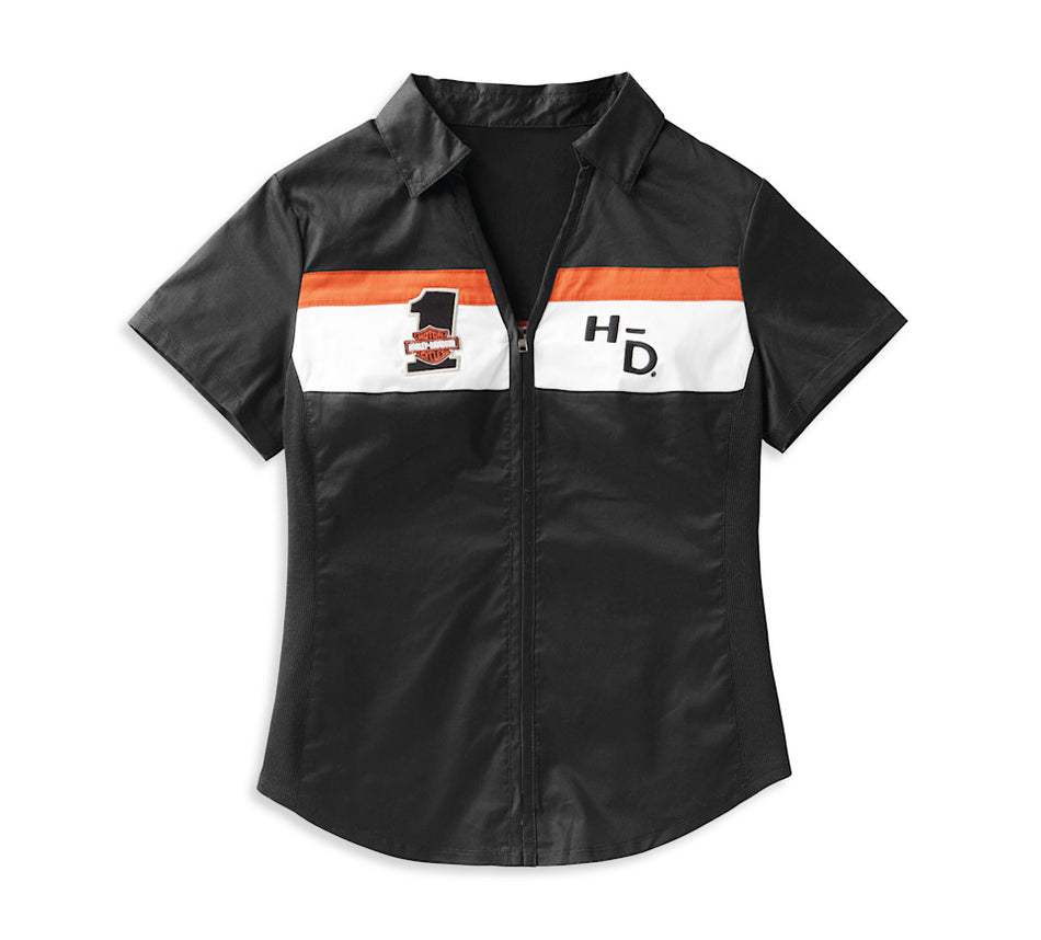 Women's Crew Stripe Zip Front Shirt