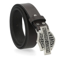 Women's Bar & Shield Rhinestone Buckle Belt