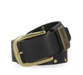 Women's Vintage Rivet Stud Leather Strap Belt Black - Black