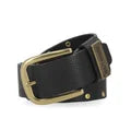 Women's Vintage Rivet Stud Leather Strap Belt Black - (Large and XL)