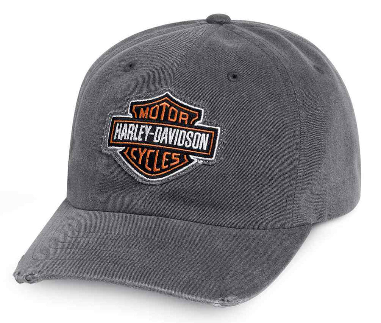 Harley-Davidson® Men's Bar & Shield Frayed Logo Baseball Cap, Gray 99412-16VM