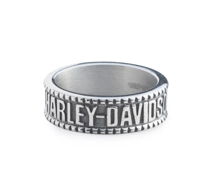 Men's H-D Raised Logo Band Ring