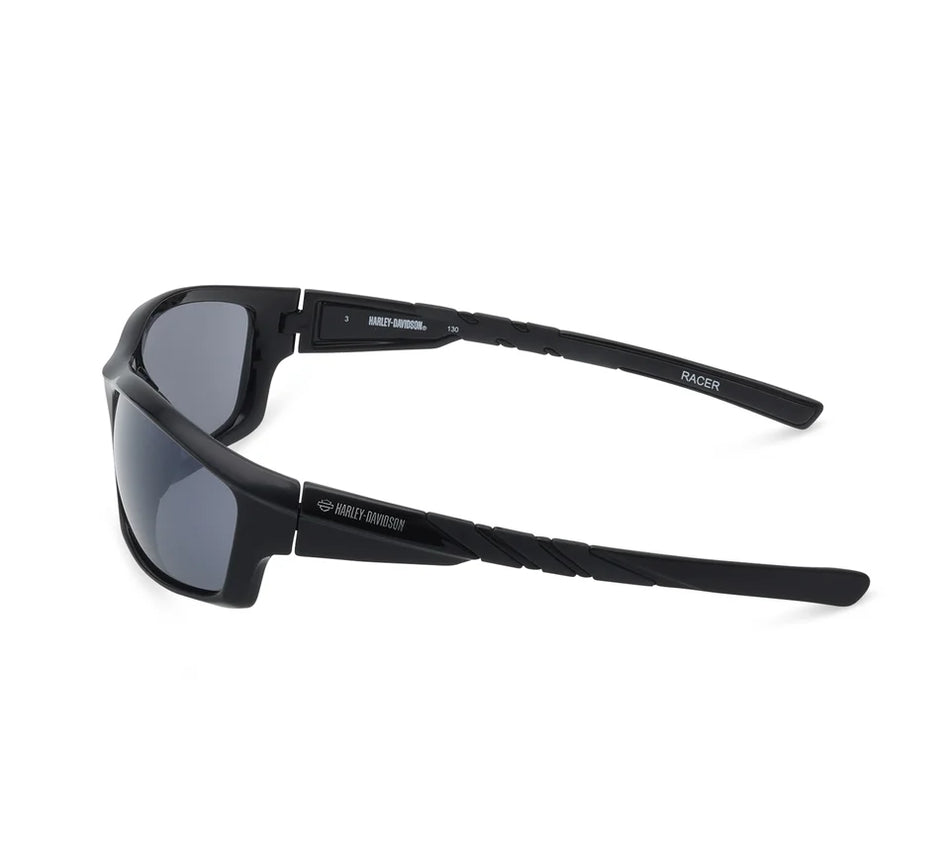 Racer Motorcycle Riding Wrap Performance Sunglasses - Shiny Black