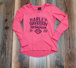 Women's "Worn Text" Pink L/S T-Shirt (only in XS)