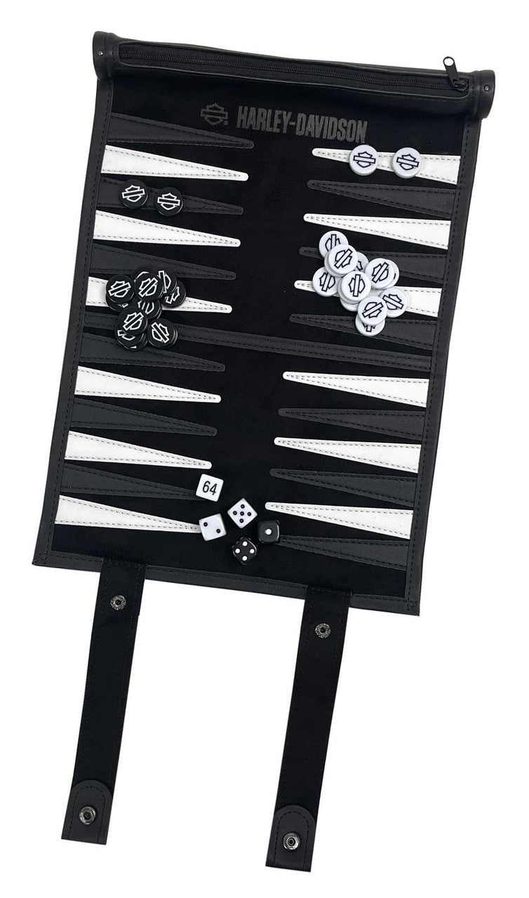 Harley-Davidson® Off Road Backgammon Traveling Roll-up Travel Game Set