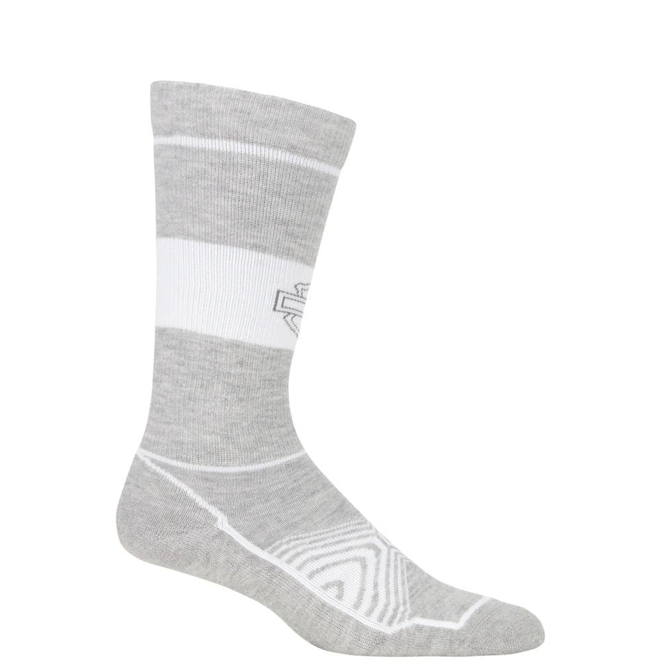 Harley-Davidson® Women's Bar & Shield Moisture Wicking Riding Socks, White/Gray
