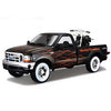 1999 Ford F-350 Super Duty Pickup 1/27 Black with Flames & 2002 FLSTB Night Train Harley Davidson 1/24 Diecast Models by Maisto
