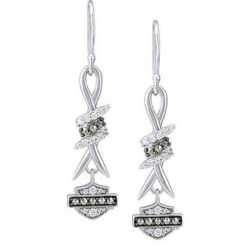 Harley-Davidson® Women's Bling Barb Wire French Hook Earrings