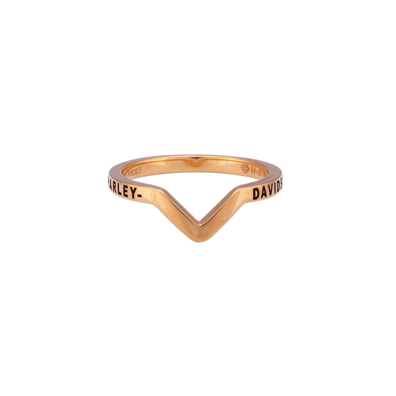 HARLEY-DAVIDSON® WOMEN'S GOLD PLATED CURVED STACKABLE RING HDR0495
