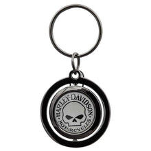 Harley-Davidson Classic Bar & Shield Logo Spinner Key Chain - Black/Orange
