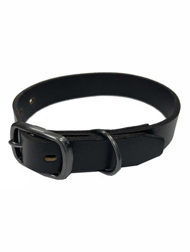 Harley-Davidson Leather Embossed H-D Logo Adjustable Pet Collar- Solid Black