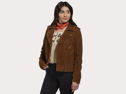 WOMEN'S TRANSCENDENT DISTRESSED LEATHER JACKET