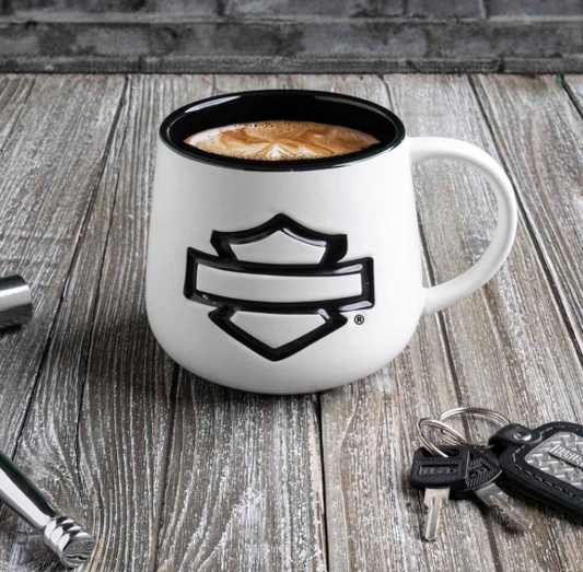Open Bar & Shield Mug - White