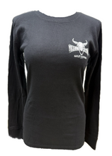 Women's Custom YH-D Steer Skull Long Sleeve Dealer Tee - Black