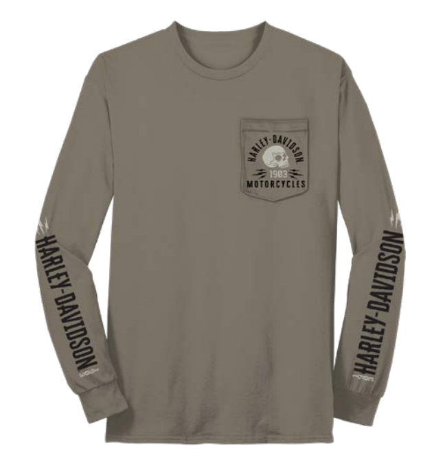 H-D "Spark It" Long-Sleeve, Pocket Dealer Tee