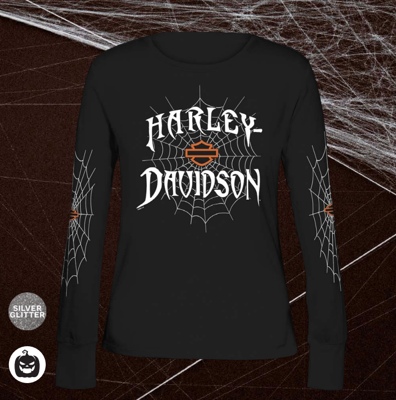 H-D "Glitter Web" Women's Dealer Long Sleeve