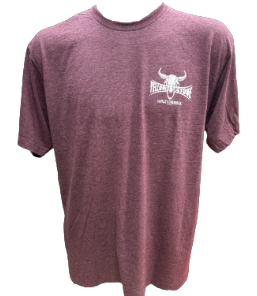 Custom YH-D Steer Skull Dealer Tee - Burgundy
