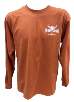 Custom YH-D Steer Skull Dealer Long Sleeve - Texas Orange