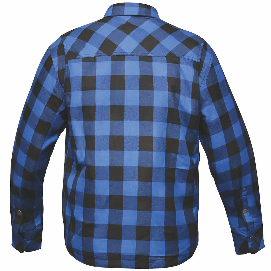 Unik Men's Black & Blue Armored Flannel with Concealed Carry Pocket (only in large)