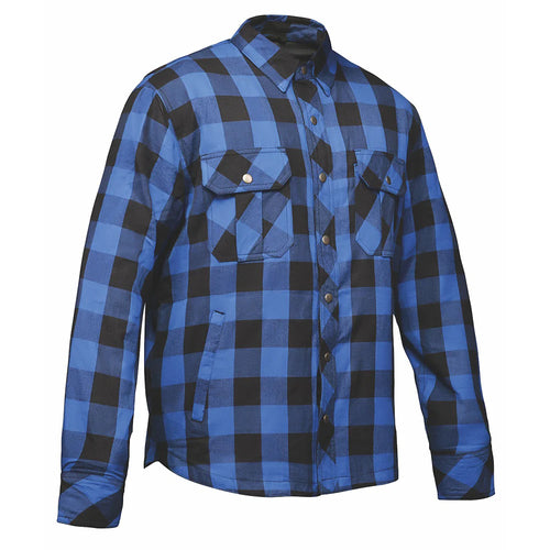 Unik Men's Black & Blue Armored Flannel with Concealed Carry Pocket