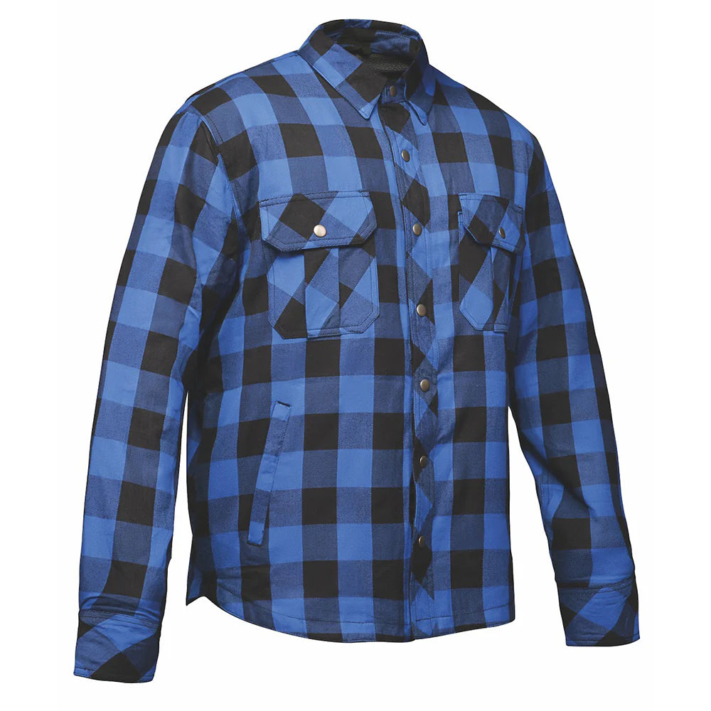 Unik Men's Black & Blue Armored Flannel with Concealed Carry Pocket