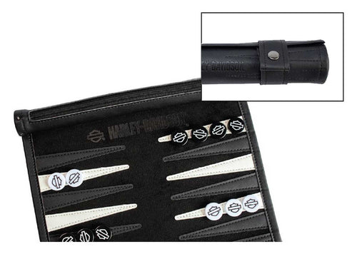 Harley-Davidson® Off Road Backgammon Traveling Roll-up Travel Game Set