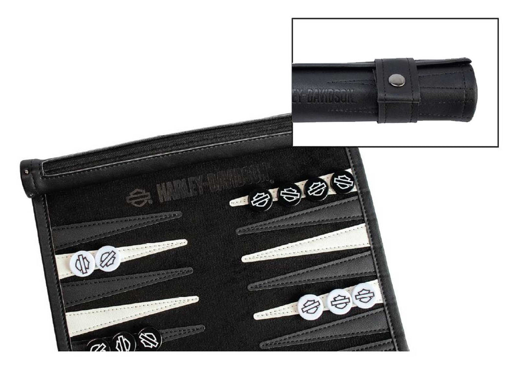 Harley-Davidson® Off Road Backgammon Traveling Roll-up Travel Game Set