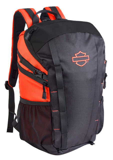 Harley-Davidson Street Cruiser Water-Repellent Backpack-Black/Orange