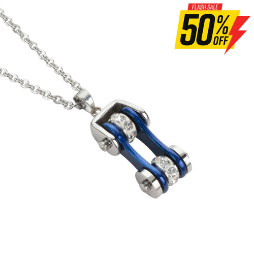 Ladies Bike Chain Crystal Bling Necklace 19