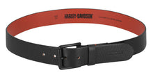 Harley-Davidson® Men's Roller Buckle H-D Logo Genuine Leather Belt - Matte Black