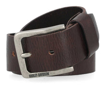 Harley-Davidson® Men's Embossed H-D Logo Genuine Leather Belt - Matte Brown