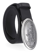 Harley-Davidson® Women's Oval H-D Script Buckle Genuine Leather Belt, Black