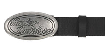 Harley-Davidson® Women's Oval H-D Script Buckle Genuine Leather Belt, Black