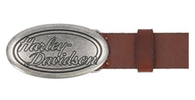 Harley-Davidson® Women's Oval H-D Script Buckle Genuine Leather Belt, Brown