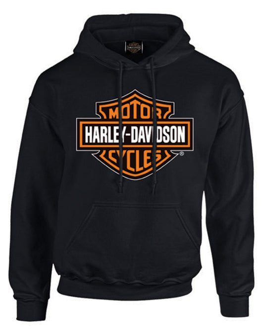 Harley-Davidson® Men's Bar & Shield Pullover Fleece Hooded Sweatshirt, Black