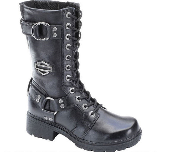 Harley-Davidson® Women's Eda 9-Inch Boots. Inside Zipper. Lace Front. D83736