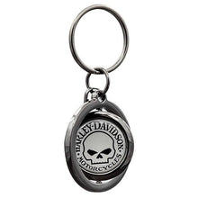 Harley-Davidson Classic Bar & Shield Logo Spinner Key Chain - Black/Orange