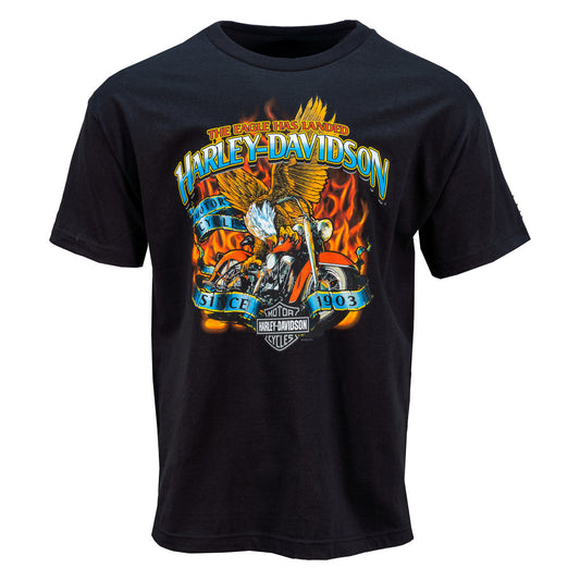 Yellowstone Harley-Davidson® Men's Eagle Landed Black Short Sleeve T-Shirt