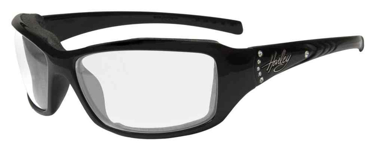 Harley-Davidson® Women's Tori Gasket Sunglasses, Black/Green Stones Frame HATOR03