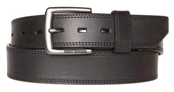 Harley-Davidson® Men's Ergonomic Comfort Genuine Leather Belt - Black (size 42)
